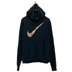 NIKE ロゴ スウェット パーカー ナイキ レディース M~ 裏起毛 ブラック 古着卸 アメリカ仕入 a608-5225