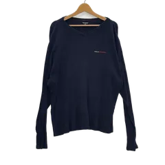 POLO JEANS RALPH LAUREN/ポロジーンズ ラルフローレン 長袖 ロンT ワンポイントプリント PERU製 メンズ L ネイビー