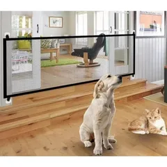 ベビーゲート ペットフェンス 犬 猫用 犬 猫 侵入防止 隔離ネット 柵 屋内安全ゲート 安全ガード 間仕切り 家具保護 簡単組立 折りたたみ 収納便利 室内設置 min#