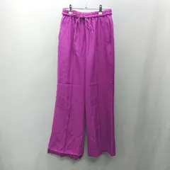 ◇ Θ nano universe ウエストゴム タック入り ストレートパンツ サイズF パープル系 レディース E  【1501230022019】