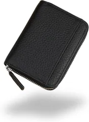 iroto ミニ財布 メンズ コンパクト 大容量 本革使用 カードケース ボックス型 小銭入れ 牛革 小さい財布 スキミング防止(ブラック)