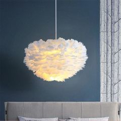 【サイズ直径30cm ~5畳】ペンダントライト かわいい おしゃれ 1灯 北欧 羽毛 LED電球 天井照明 省エネ シーリングライト 女の子 カフェ
