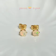 オパール (エチオピア産) 5mm サージカルステンレス製 ピアス