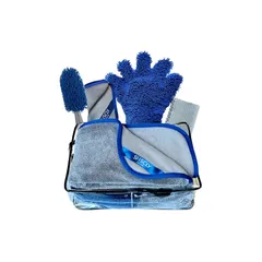 【新品】 SHSCLY シスクレー 洗車セット 「拭き上げ用 マイクロファイバー洗車タオル2枚 マイクロファイバークロス１枚 洗車ブラシ1本 洗車グローブ1枚 計5点セット」 1