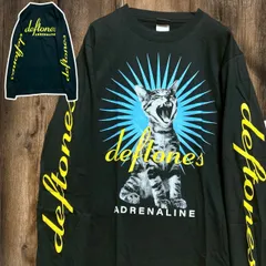 ★ デフトーンズ deftones 猫 アドレナリン ADRENALINE 黒 バンド Tシャツ 長袖 ロンT 古着 ビンテージ ヴィンテージ vintage 音楽 ミュージック ロック アーティスト 人物 袖 プリント 秋 冬  p20/のサムネイル