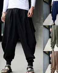 ワイドパンツ サルエルパンツ  パンツ メンズ ジョガーパンツ 無地 ボトムス サルエル ハイウエスト 春夏 カジュアル ゆったり hgls3