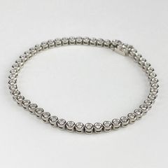 テニスブレスレット プラチナ 腕輪 メレダイヤ ブレスレット Pt850 ダイヤモンド レディース 【中古】