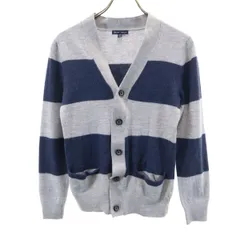 GAP ギャップ ボーダー柄 長袖 ニットカーディガン M グレー レディース 古着