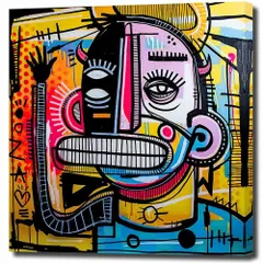 【特価商品】H40cm 正方形 アートフレーム 絵画 W40cm キャンバス 額付き パネルアート funny ポップアート モダンアート 壁掛け アートパネル インテリア 装飾