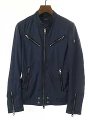 DIESEL ディーゼル J-EDGEA スウェードコンビナイロンライダースジャケット ネイビー サイズ：Sのサムネイル