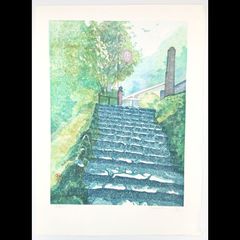 【新品】木版画　壬生川純一「雨上がり」限定ナンバー付き！　☆送料無料☆