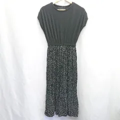 ◇ ROPE PICNIC ロペピクニック ドット 水玉 カジュアル 半袖 ロング丈 ワンピース サイズ36 ブラック系 レディース E  【1407180051034】