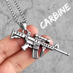 新品 カービン 騎兵銃 銃 ガン ネックレス ペンダント ファッション アクセサリー ロック メタル ゴシック かっこいい 韓国 韓流