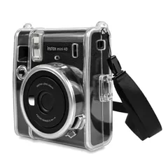 インスタントカメラ チェキケースFUJIFILM チェキ instax mini 40 Rieibi ケース 可愛いカメラバッグ ショルダーストラップ付き ハードPC純色透明