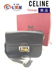 【美品・ヴィンテージ】CELINE セリーヌ 馬車金具 ブラック×ゴールド金具 ショルダーバッグ