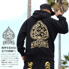 ACE FLAG パーカー ブランド フーディ 長袖 スウェット 裏パイル メンズ 春秋冬用 黒 白 大きいサイズ エースフラッグ フードパーカー トップス ペイズリー柄 スペード ビッグシルエット b系 ヒップホップ ファッション AF-TL-PA-041