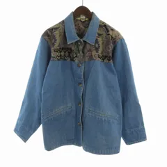 エルエルビーン L.L.BEAN 90s デニムジャケット Gジャン ジージャン 総柄 M インディゴ /ROのサムネイル