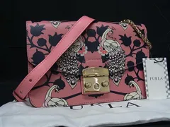 ■新品同様■ FURLA フルラ メトロポリス レザー 鳥 バード チェーン クロスボディ ショルダーバッグ 肩掛け ピンク系 FP5914