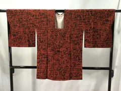 道行コート/美品/正絹/黒×オレンジ/仕立上がり/10561