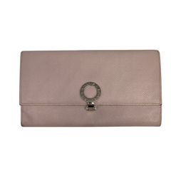 1652 BVLGARI ブルガリ 長財布 レザー ピンク 財布 シルバー金具 30415