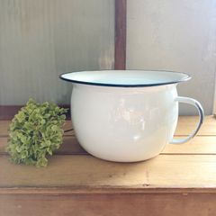ホーローチャンバーポット 花瓶 プランターカバー アンティーク雑貨