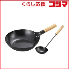 【 新品 未開封 】   タマハシ 鉄製木柄北京鍋28cm お玉付 FAN28P 未使用 送料無料のサムネイル