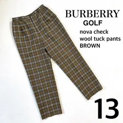 極美品✨ バーバリー ゴルフ ノバチェック ブラウン ウール タックパンツ 13ABR 日本製 MADE IN JAPAN BURBERRY GOLF