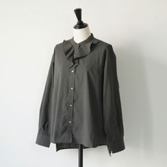 drawerコットンギャザーレギュラカラーシャツドゥロワーセオリーフレア 