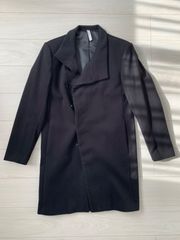 ZARA MAN ザラロングコート アシンメトリーコート 黒 ブラック - メルカリ