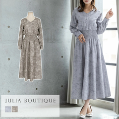 JULIA BOUTIQUE（ジュリアブティック）バックレースアップ花柄ワンピース