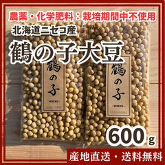 【農薬・化学肥料：栽培期間中不使用】鶴の子大豆 600g  北海道