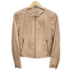 美品　ANAYI　アナイ　ラムレザー　ライダースジャケット　ベージュ　38 ANAYI（アナイ） レザージャケット ライダース ラムレザーファスナー