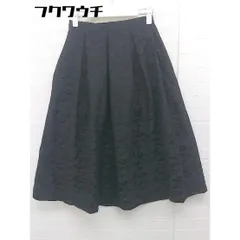 ◇ KBF アーバンリサーチ 総柄 バックジップ 膝下丈 スカート サイズONE ブラック レディース  【1107150013528】