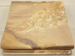 平和屋着物◎六通柄袋帯　道長花鳥文　金糸　正絹　逸品　未使用　CAAS4700ft