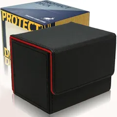 areshika アレシカ プロテクトデッキ トレカケース レザー マグネット デッキケース(ブラックレッド)