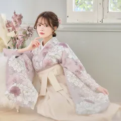 新品 袴 4点セット 袴セット 小学生 大学生 ジュニア 女の子 牡丹 花柄 卒業式用袴 大人可愛い お洒落 かわいい おしゃれ レトロ 華やか 二尺袖着物 下帯 モノトーン ピンク アイボリー ホワイト 黒卒業式 謝恩会 和装 レディース 80IV/EJ