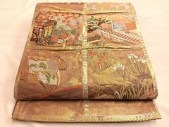 袋帯 扇面 鳳凰 菊 金糸 六通柄 - メルカリ
