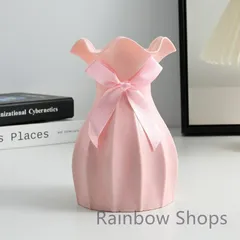 フリルフラワーベース　ベリーピンク×グリーン フリルフラワーベース ベリーピンク×グリーン - メルカリ