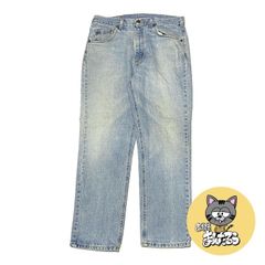 カーハート 古着 デニム 革ロゴ スカイブルー W36 L30