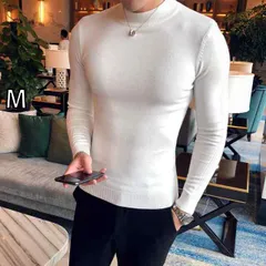 [M]春 コーデ メンズ 用 服 シンプル ファッション オシャレ 大人 かっこいい 大きいサイズ ストリート 紳士服 セーター ミッド カラー インナー 韓国スタイル ハーフ タートルネックニット レイヤリング シャツ 