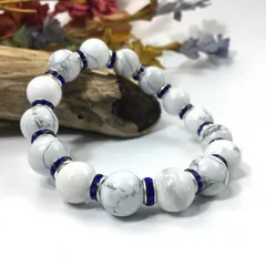 パワーストーン　ブレスレット　ハウライト　12mm 天然石ブレス （ダークブルー）メンズ・レディース　男性・女性　数珠ブレス　開運 浄化  [18]