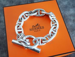✨ 【HERMÈS エルメス シェーヌダンクル ブレスレット TGM 12コマ】✨メンズ向け