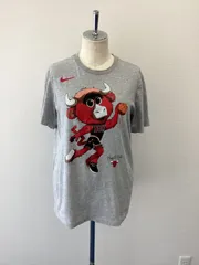 【シカゴブルズ】 NIKE マスコットキャラクター Tシャツ   グレー　Mサイズ   希少  古着　美品