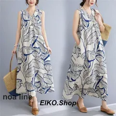 ワンピース マキシワンピース リゾートワンピ ノーカラー ノースリーブ ハワイアン 夏 ロングワンピース マキシワンピ マキシワンピ リゾート リゾートワンピー