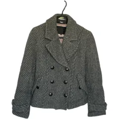 Z1452  アンタイトル untitled テーラードジャケット レディースサイズ2 ツイード グレー ウール 起毛