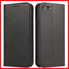 【新着商品】スマホケース 携帯カバー PUレザー 手帳型 iphoneケース se ケース カード収納ケース ケース マグネット式 スタンド機能アイフォンse iphone7 ケース4.7インチ対応 360度保護 iphone8 PinLiSheng (ブラッ