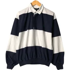 古着 90年代 ノーティカ NAUTICA ボーダー柄 ハーフボタン 襟付き ウォームアッププルオーバー メンズL相当 ヴィンテージ/eaa576812