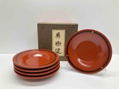 未使用 輪島塗 新本錦川堂謹製 布着本堅地 茶托 5客 共箱 - メルカリ