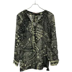 レオナールスポーツ 長袖ブラウス タートルネック ストレッチ 総柄 LL