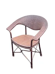 未使用級 Yamakawa ヤマカワラタン アームチェア 籐製 ラウンジチェア